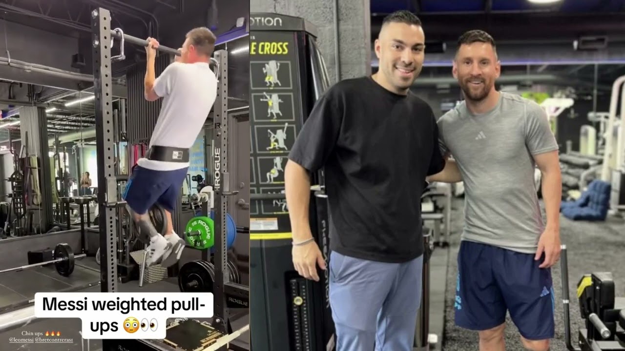 Messi joined his wife for workout session at the 'Glute Lab' with Bret Contreras - YouTube