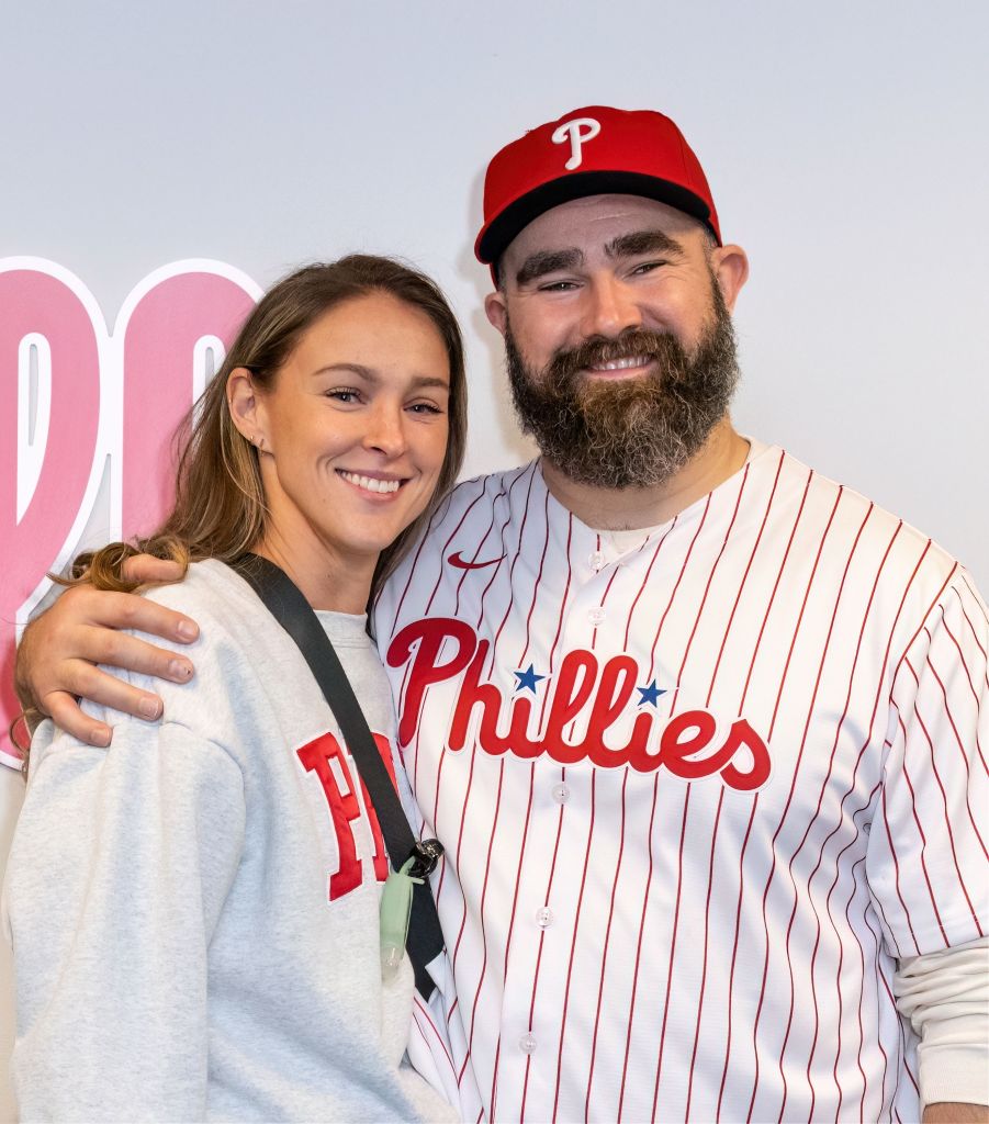 Jason Kelce and Kylie Kelce in March 2024