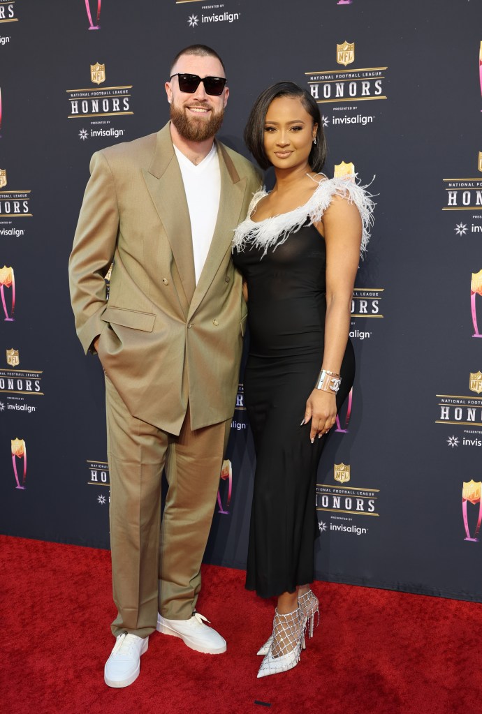 Kayla Nicole and Travis Kelce at February 2022 NFL Honors