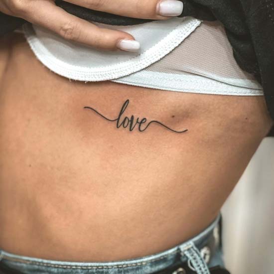 love quote rib tattoo