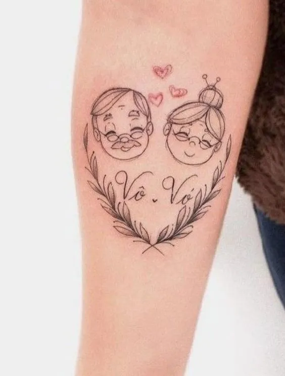 Family tattoos with creative designs on hand, showing uniqueness and personality.
