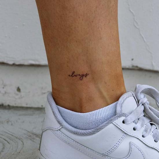 side ankle quote tattoo