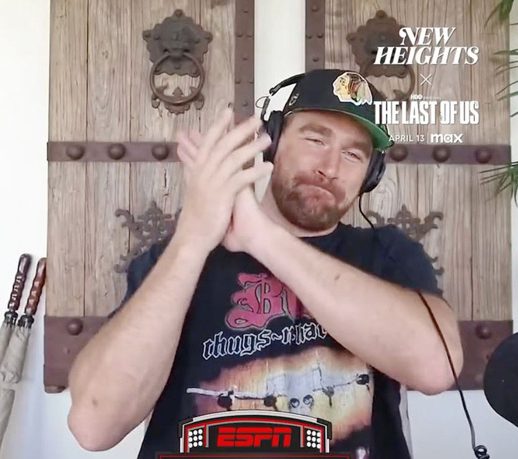 Travis Kelce filming "New Heights"