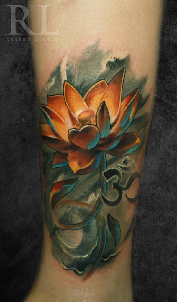 Divine lotus with OM symbol